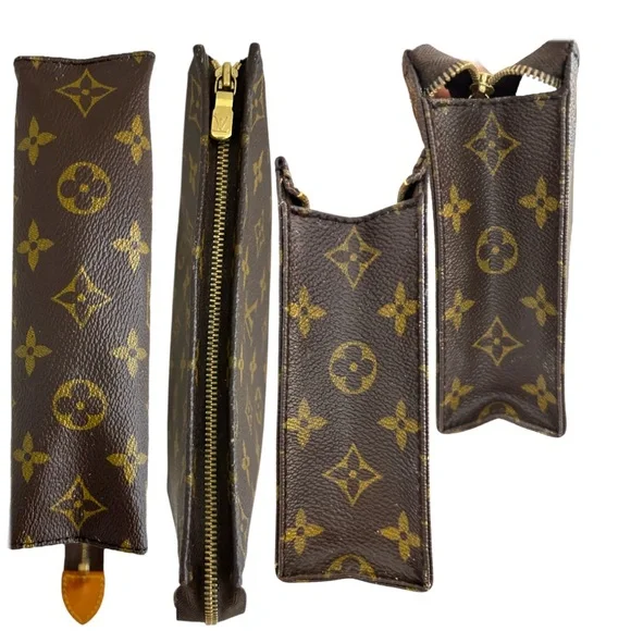 Vintage LOUIS VUITTON Monogram Toiletry 19 Pouch Clutch Bag Brown Authentic - Picture 16 of 17
